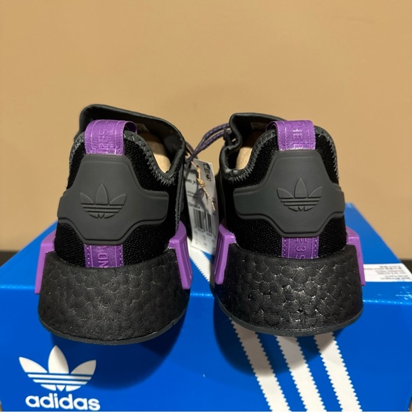 Adidas NMD R1 Juniors Originals Black Purple Size 7 - Picture 4 of 6